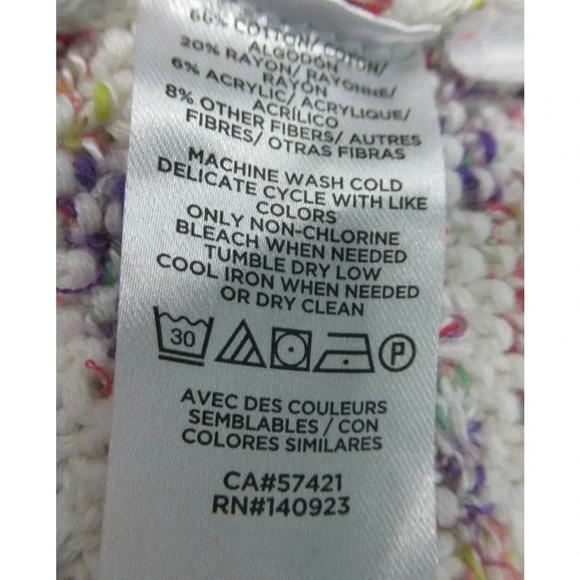 Loft Women's Open Front Sweater Cream Heathered Cardigan Rayon Cotton Size Small - Picture 6 of 6